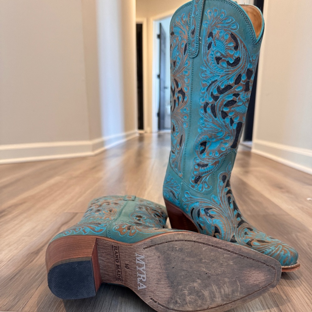 Myra USA Genuine Leather Boots Size 10 - Picture 2 of 5